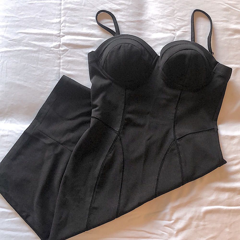 Black MIDI Body Con Dress